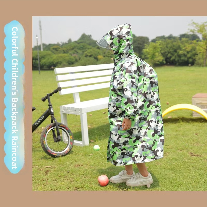 Poncho de ploaie pentru copii, imprimeu desen animat, reflexiv, imprimare logo disponibil, poliester tafetă, strat PU, greutate 360 g