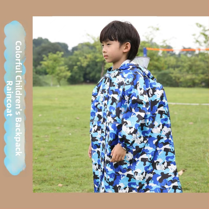 Poncho de ploaie pentru copii, imprimeu desen animat, reflexiv, imprimare logo disponibil, poliester tafetă, strat PU, greutate 360 g