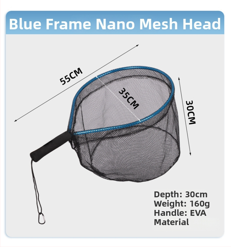 Prenosná silikónová sieťka na ryby s krátkou rúčkou pre prútenie v potoku; mini ručná sieť s rámom z hliníkovej zliatiny; priemer otvoru siete 55 mm; hrubé oči; nie je zložiteľná.