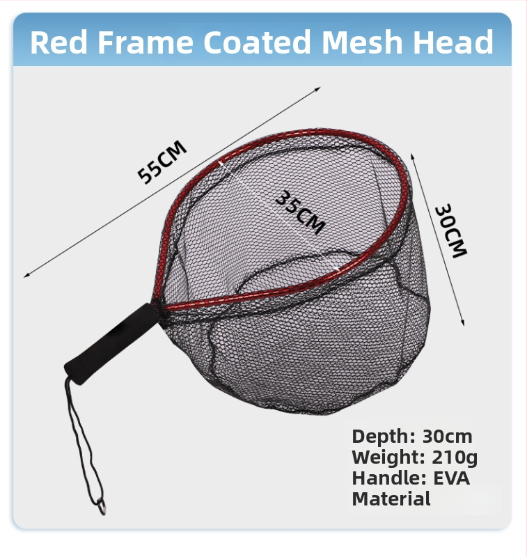 Prenosná silikónová sieťka na ryby s krátkou rúčkou pre prútenie v potoku; mini ručná sieť s rámom z hliníkovej zliatiny; priemer otvoru siete 55 mm; hrubé oči; nie je zložiteľná.