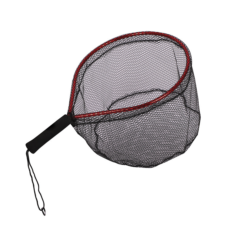 Plasă portabilă de pescuit din silicon cu mâner scurt pentru pescuit în pârâu; mini plasă de mână cu cadru din aliaj de aluminiu; diametrul deschiderii plasei 55 mm; ochiuri groase; nu se poate plia.