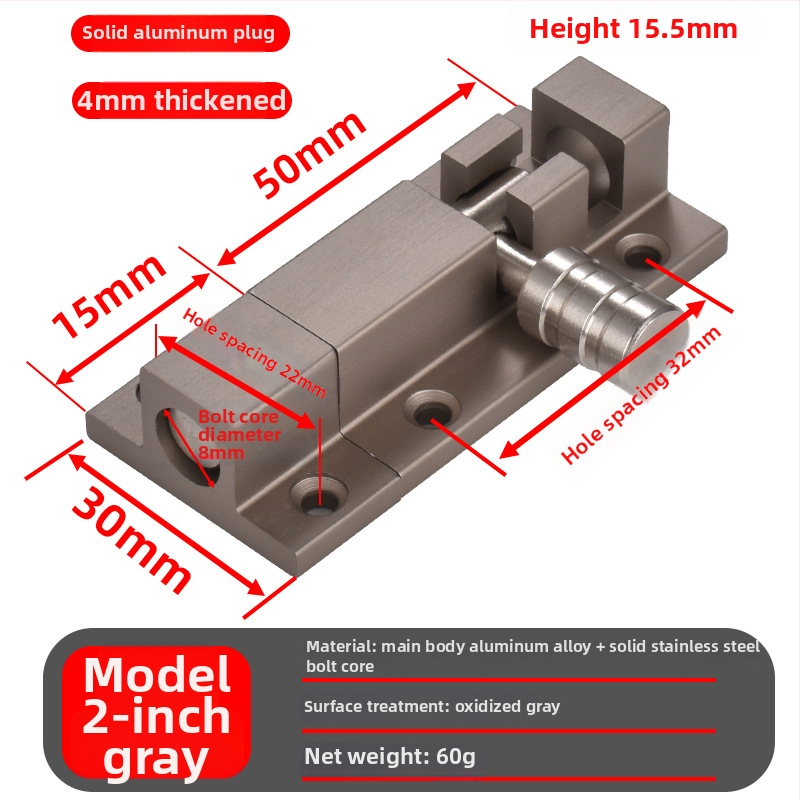 Încuietoare pentru ușă tip fluture — aliaj de aluminiu cu nucleu din oțel inoxidabil 201, stil lux ușor, pentru uși de dormitor și lemn