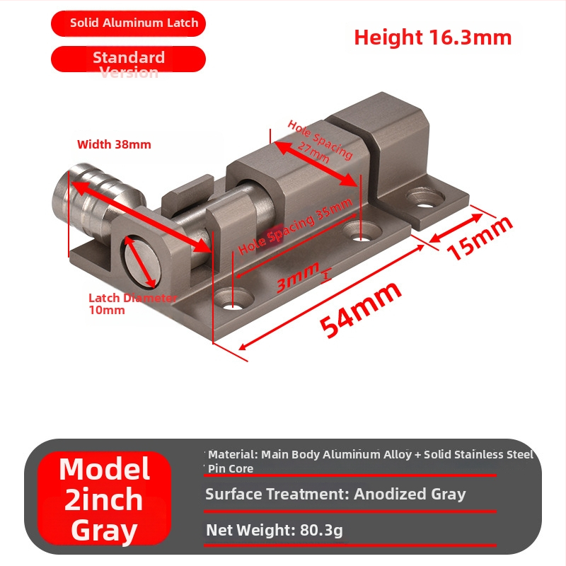 Încuietoare pentru ușă tip fluture — aliaj de aluminiu cu nucleu din oțel inoxidabil 201, stil lux ușor, pentru uși de dormitor și lemn