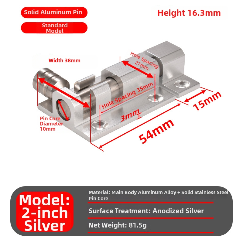 Încuietoare pentru ușă tip fluture — aliaj de aluminiu cu nucleu din oțel inoxidabil 201, stil lux ușor, pentru uși de dormitor și lemn