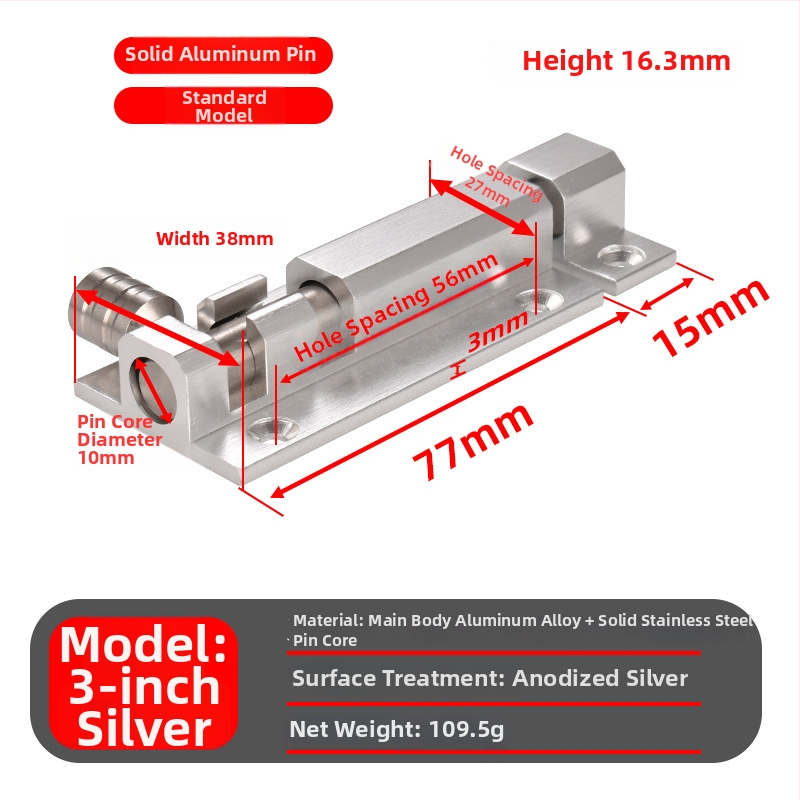 Încuietoare pentru ușă tip fluture — aliaj de aluminiu cu nucleu din oțel inoxidabil 201, stil lux ușor, pentru uși de dormitor și lemn