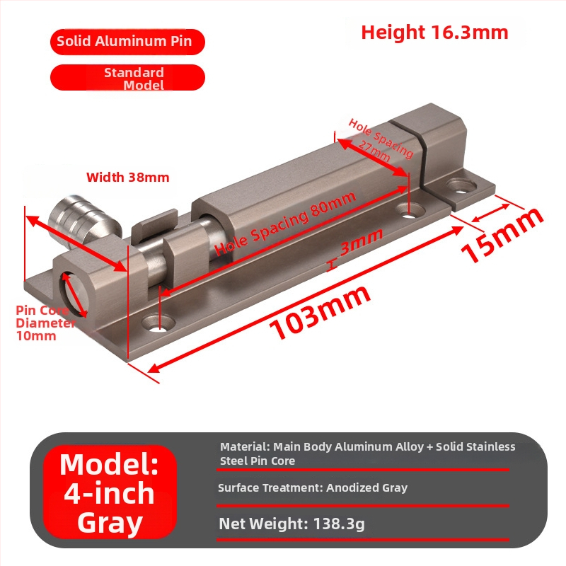 Încuietoare pentru ușă tip fluture — aliaj de aluminiu cu nucleu din oțel inoxidabil 201, stil lux ușor, pentru uși de dormitor și lemn