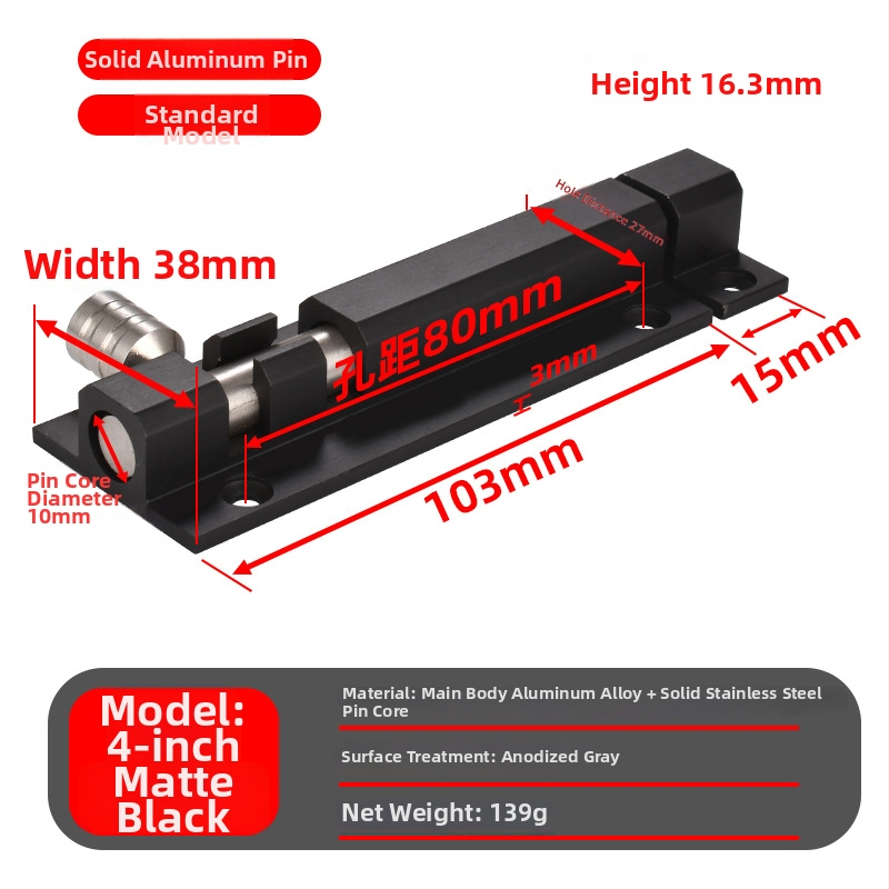 Încuietoare pentru ușă tip fluture — aliaj de aluminiu cu nucleu din oțel inoxidabil 201, stil lux ușor, pentru uși de dormitor și lemn