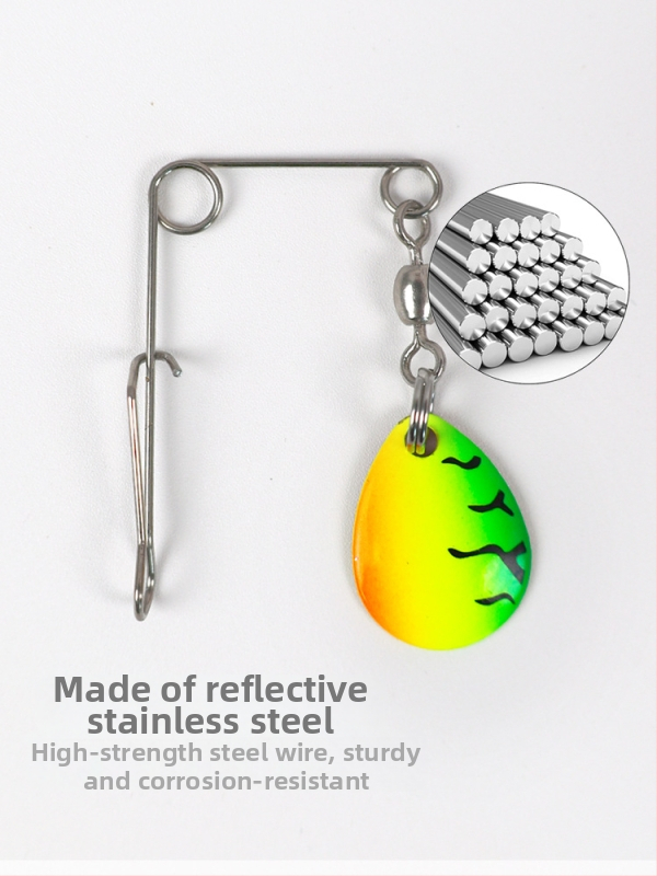 Set de năluci moi — cinci bucăți, sclipiri rotative, cârlig cu cap plombat și coadă în stil T, construcție metalică