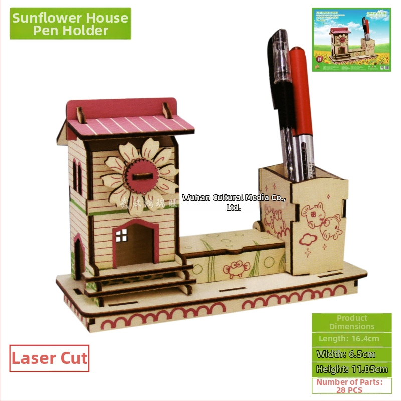 Quadruple puzzle 3D din lemn pentru copii 7–14 ani, ambalaj într-o pungă plasă