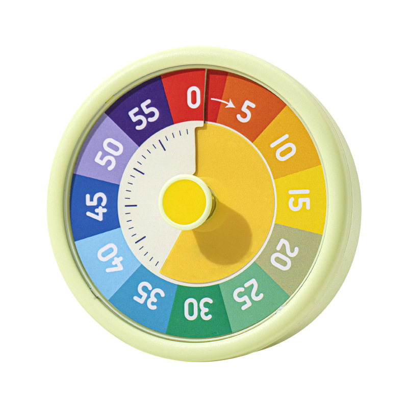 Ceas de clasă pentru copii cu cronometru vizual — ceas rotund din plastic, afișaj analog-digital