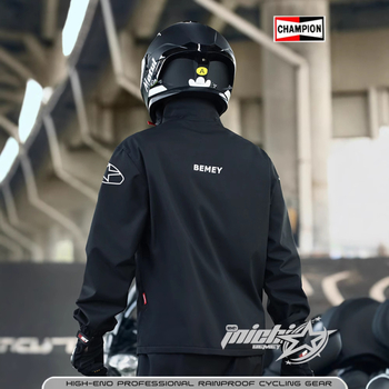 Beimei costum de ploaie pentru motocicletă, impermeabil, split, logo imprimat, țesătură Pongee, strat PVC, adult, 1 persoană