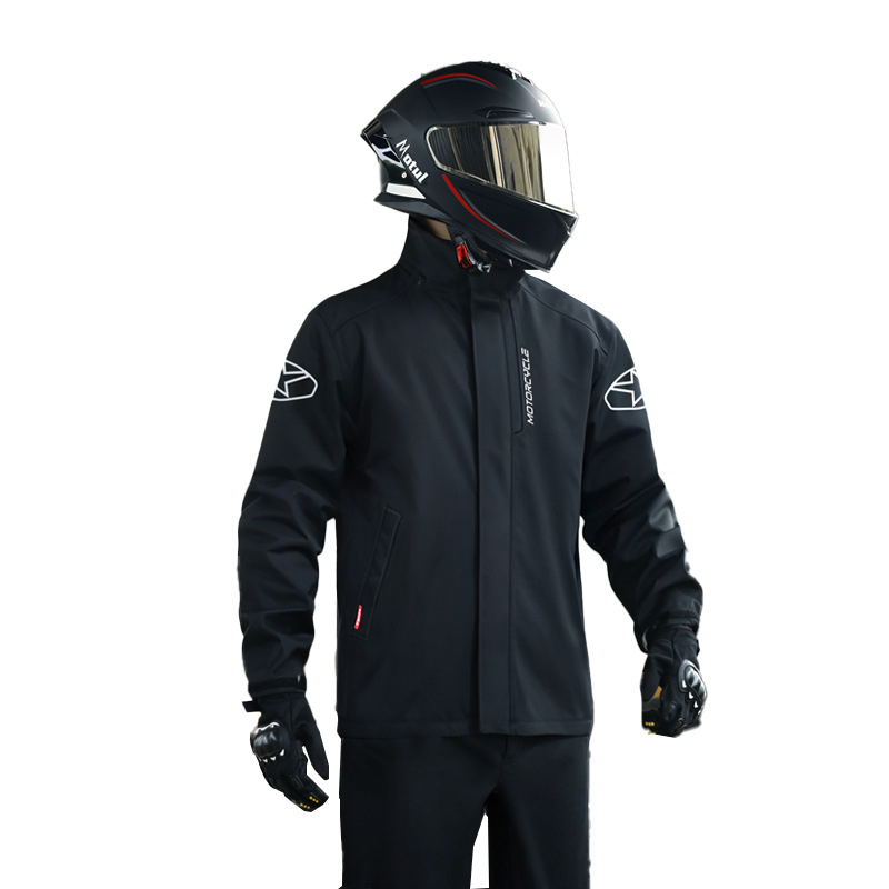 Beimei costum de ploaie pentru motocicletă, impermeabil, split, logo imprimat, țesătură Pongee, strat PVC, adult, 1 persoană