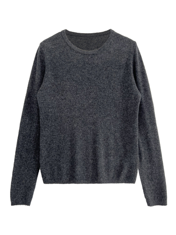 Ženski vuneni pleteni džemper - korejski stil, uski kroj, dugi rukav, okrugli ovratnik, uobičajena duljina