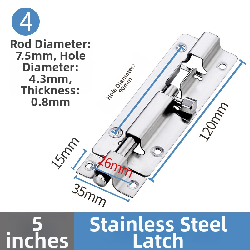 Nerezavi čelični leptirasti zasun za drvena vrata i prozore, model Stainless steel latch, polirani završni sloj, moderni minimalistički stil