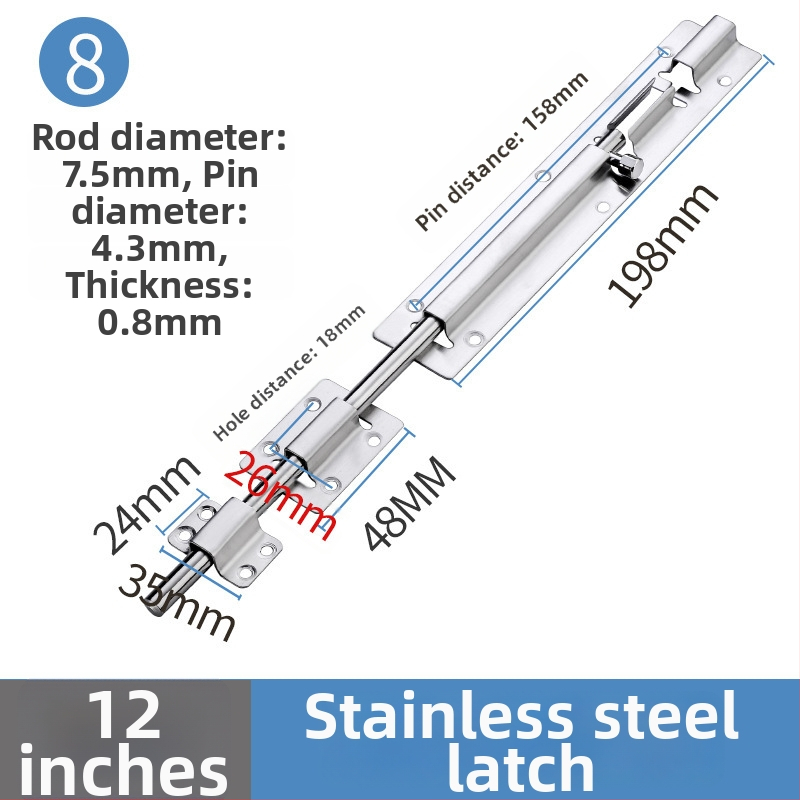 Nerezavi čelični leptirasti zasun za drvena vrata i prozore, model Stainless steel latch, polirani završni sloj, moderni minimalistički stil