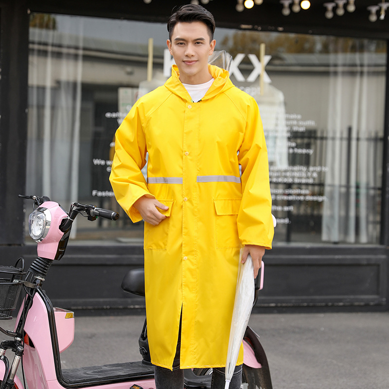 Hosszú fényvisszaverő kültéri esőponcsó motorkerékpárosok számára, vast Oxford anyag, PVC réteg, 1 személyre