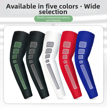 Ръкав за защита на предмишницата – дишащ спандекс, силиконова противохлъзгаща лента, дълъг ръкав за лакът и китка за баскетбол