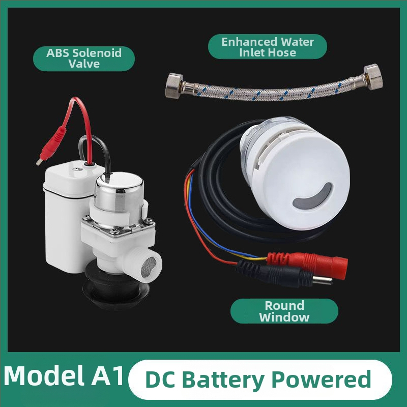 Sistem integrat de spălare pentru urinal cu senzor infraroșu și supapă electromagnetică, din oțel inoxidabil, alimentare AC/DC, model A1