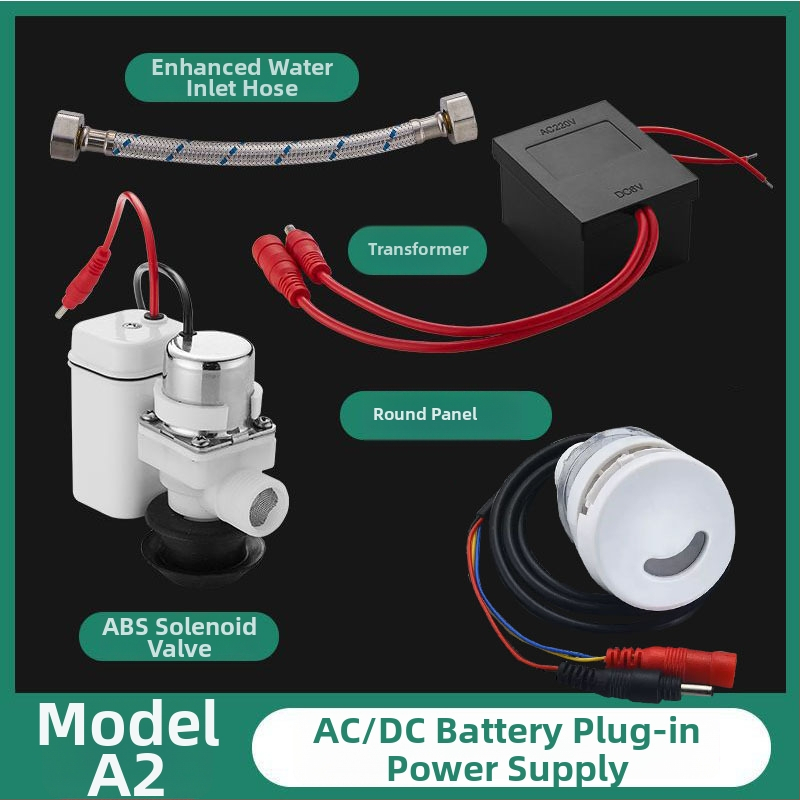 Sistem integrat de spălare pentru urinal cu senzor infraroșu și supapă electromagnetică, din oțel inoxidabil, alimentare AC/DC, model A1