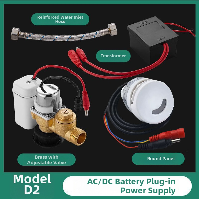 Sistem integrat de spălare pentru urinal cu senzor infraroșu și supapă electromagnetică, din oțel inoxidabil, alimentare AC/DC, model A1