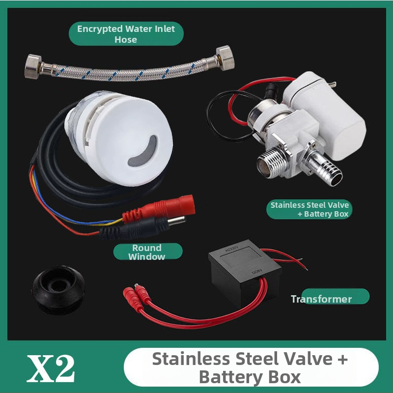 Sistem integrat de spălare pentru urinal cu senzor infraroșu și supapă electromagnetică, din oțel inoxidabil, alimentare AC/DC, model A1