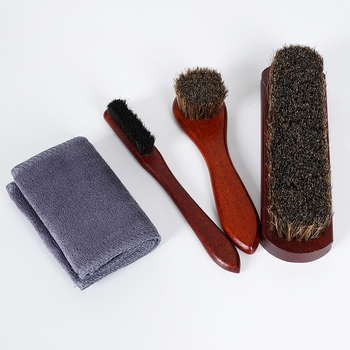 Perie pentru pantofi cu păr de cal, pentru îngrijire și dezinfectare, adaptabilă, stil modern minimalist