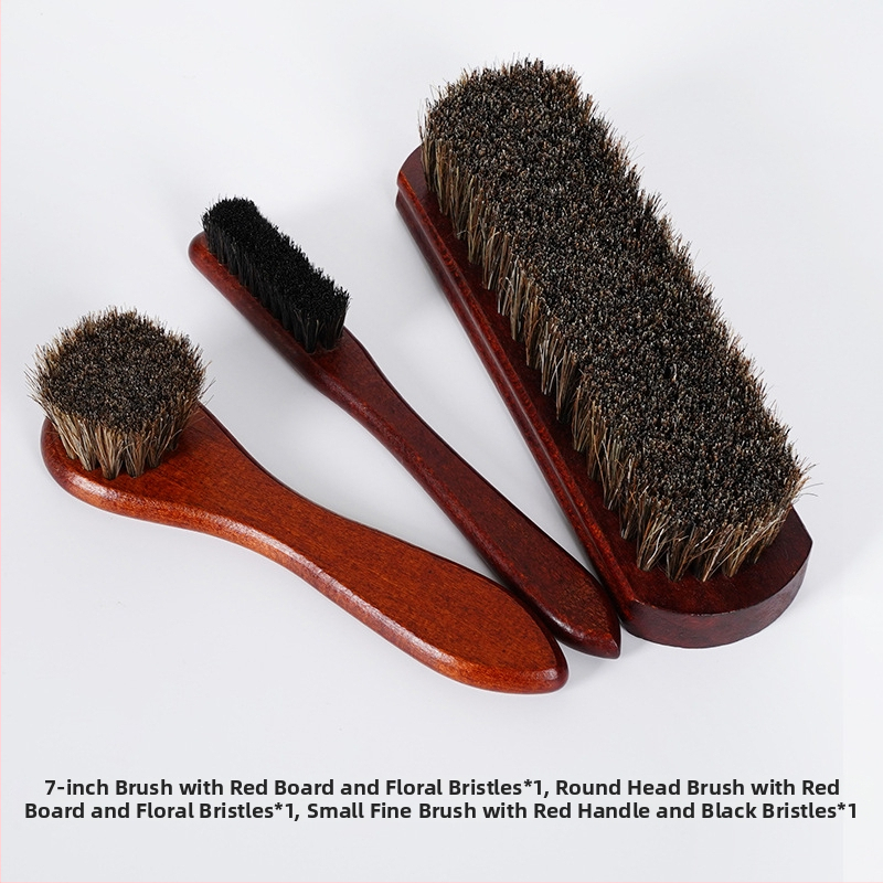 Perie pentru pantofi cu păr de cal, pentru îngrijire și dezinfectare, adaptabilă, stil modern minimalist