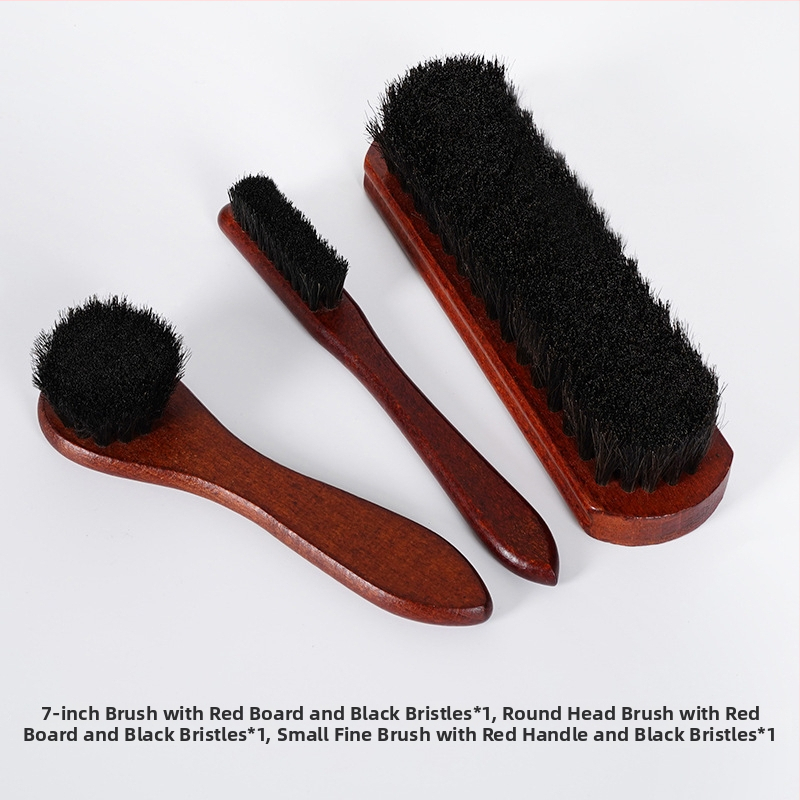 Perie pentru pantofi cu păr de cal, pentru îngrijire și dezinfectare, adaptabilă, stil modern minimalist