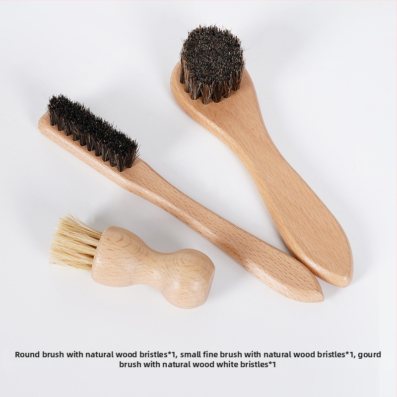 Perie pentru pantofi cu păr de cal, pentru îngrijire și dezinfectare, adaptabilă, stil modern minimalist