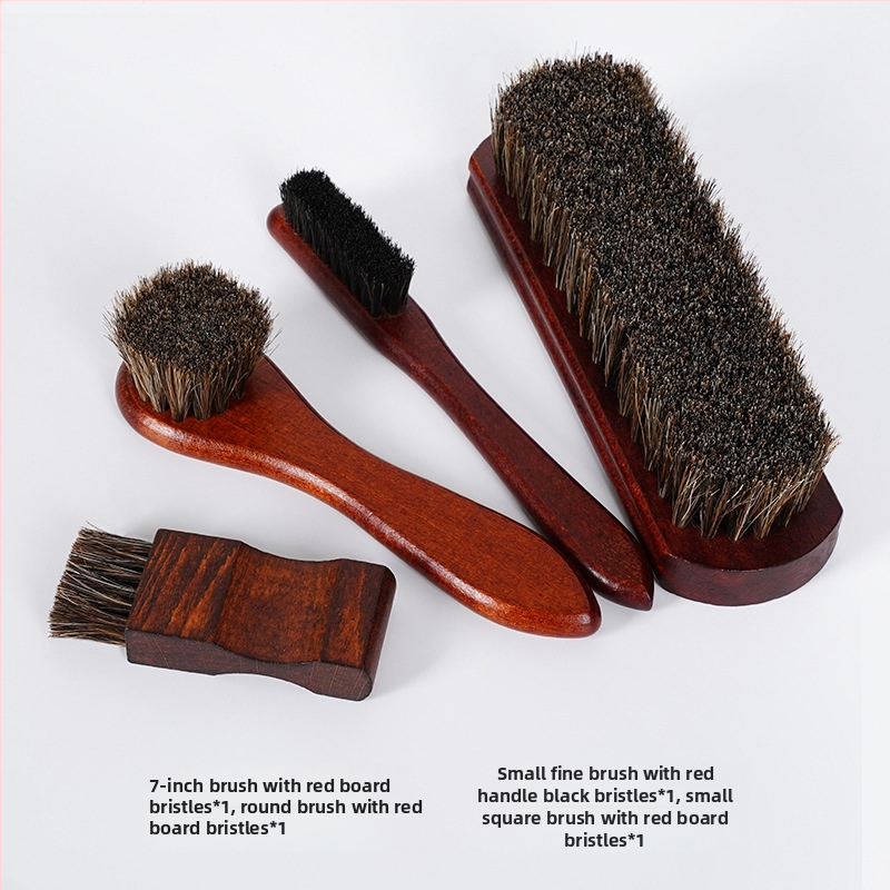 Perie pentru pantofi cu păr de cal, pentru îngrijire și dezinfectare, adaptabilă, stil modern minimalist