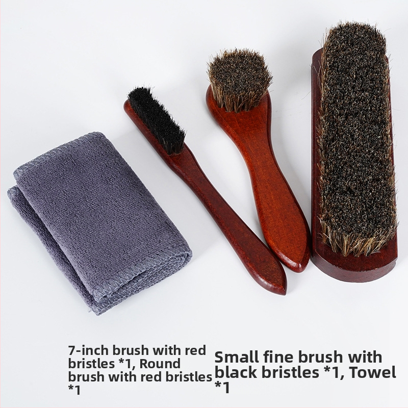 Perie pentru pantofi cu păr de cal, pentru îngrijire și dezinfectare, adaptabilă, stil modern minimalist