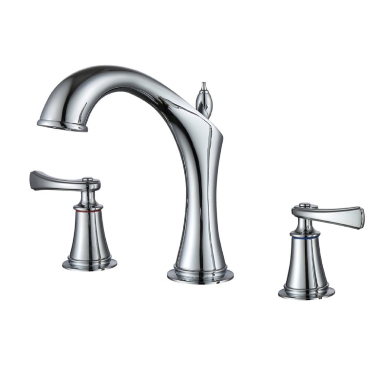 Kran za umivaonik s tri otvora, od bakra, s dvostrukim držanjem i keramičkim diskom ventila, za ugradnju ispod ploče