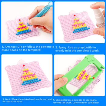 Puzzle 3D cu mărgele pentru copii, set DIY de refil mărgele PE, jucărie educațională pentru vârsta 4-6 ani