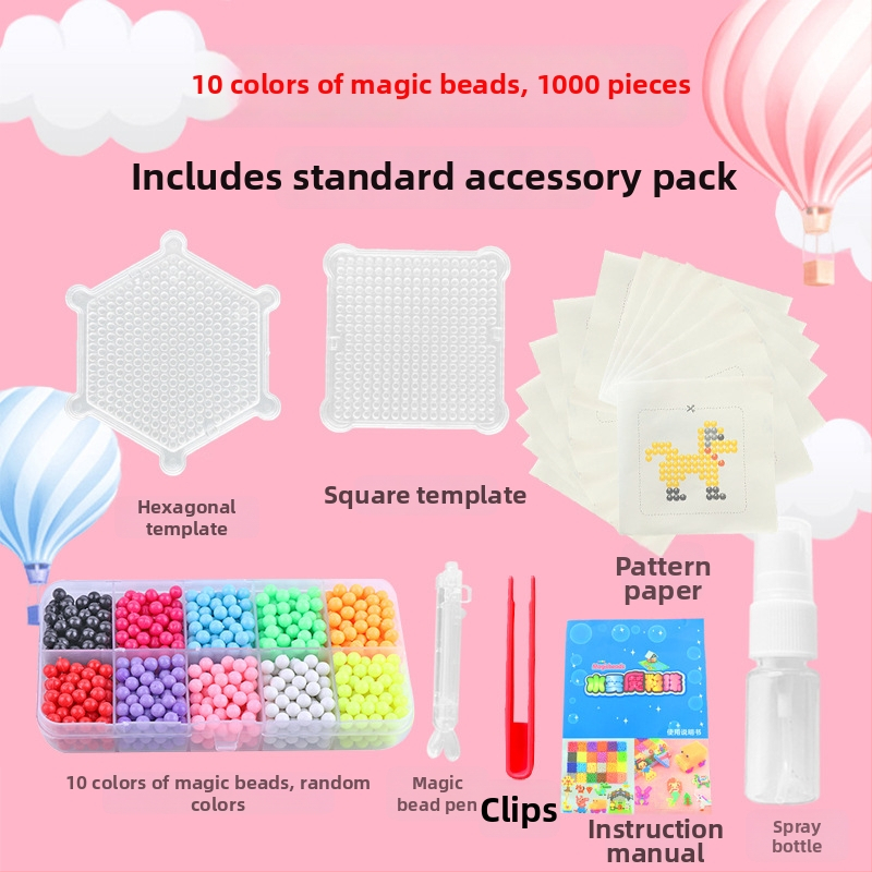 Puzzle 3D cu mărgele pentru copii, set DIY de refil mărgele PE, jucărie educațională pentru vârsta 4-6 ani