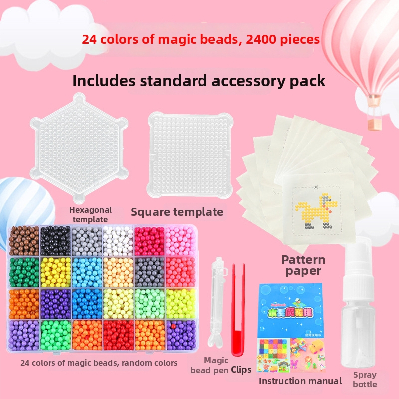 Puzzle 3D cu mărgele pentru copii, set DIY de refil mărgele PE, jucărie educațională pentru vârsta 4-6 ani