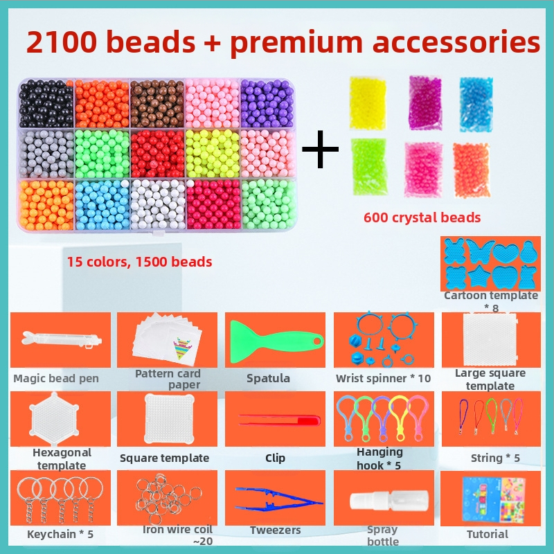 Puzzle 3D cu mărgele pentru copii, set DIY de refil mărgele PE, jucărie educațională pentru vârsta 4-6 ani