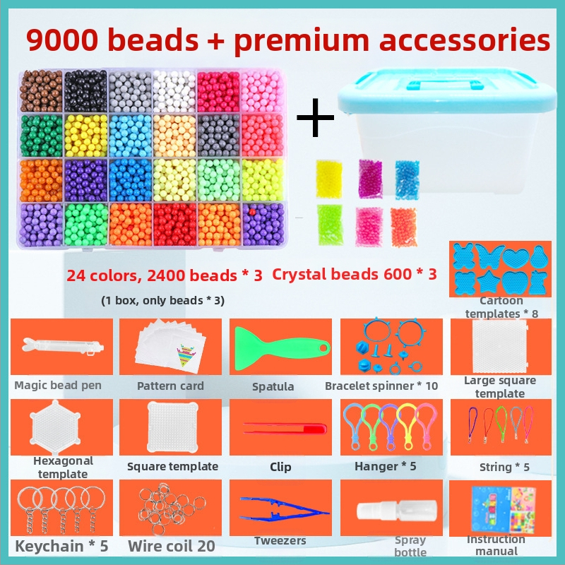 Puzzle 3D cu mărgele pentru copii, set DIY de refil mărgele PE, jucărie educațională pentru vârsta 4-6 ani