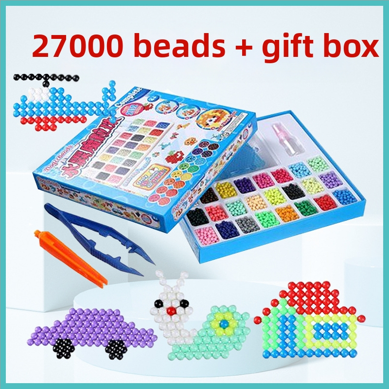 Puzzle 3D cu mărgele pentru copii, set DIY de refil mărgele PE, jucărie educațională pentru vârsta 4-6 ani