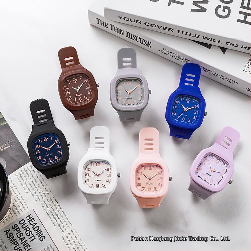 Kapanou Ceas - Mișcare electronică, cadran rotund 44 mm, curea din silicon, carcasă din plastic