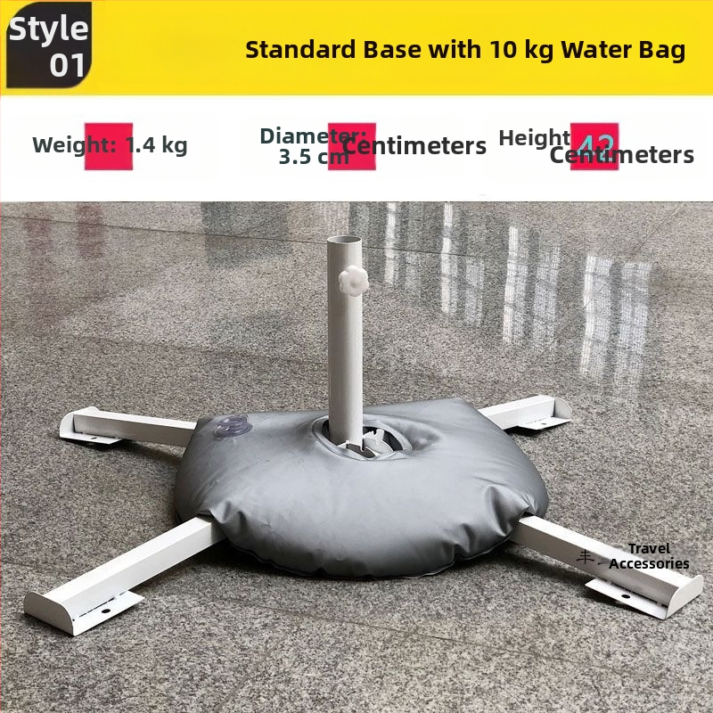 Βάση ομπρέλας με αρχιτεκτονικό σχέδιο και πλαστικό κάδο, βάση τεσσάρων γωνιών για εξωτερική χρήση, κλασικό στύλ; ύφασμα ομπρέλας: ενισχυμένο ρίζωμα + πολυαιθυλένιο, πυκνότητα 170t; βραχίονες και σωλήνας από κράμα