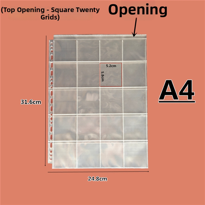 Geantă transparentă pentru carduri din PP, cu buzunare în grilă și compartimente interne, design sigilat