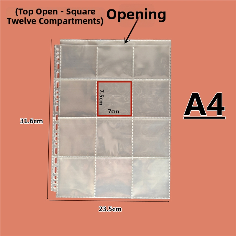 Geantă transparentă pentru carduri din PP, cu buzunare în grilă și compartimente interne, design sigilat