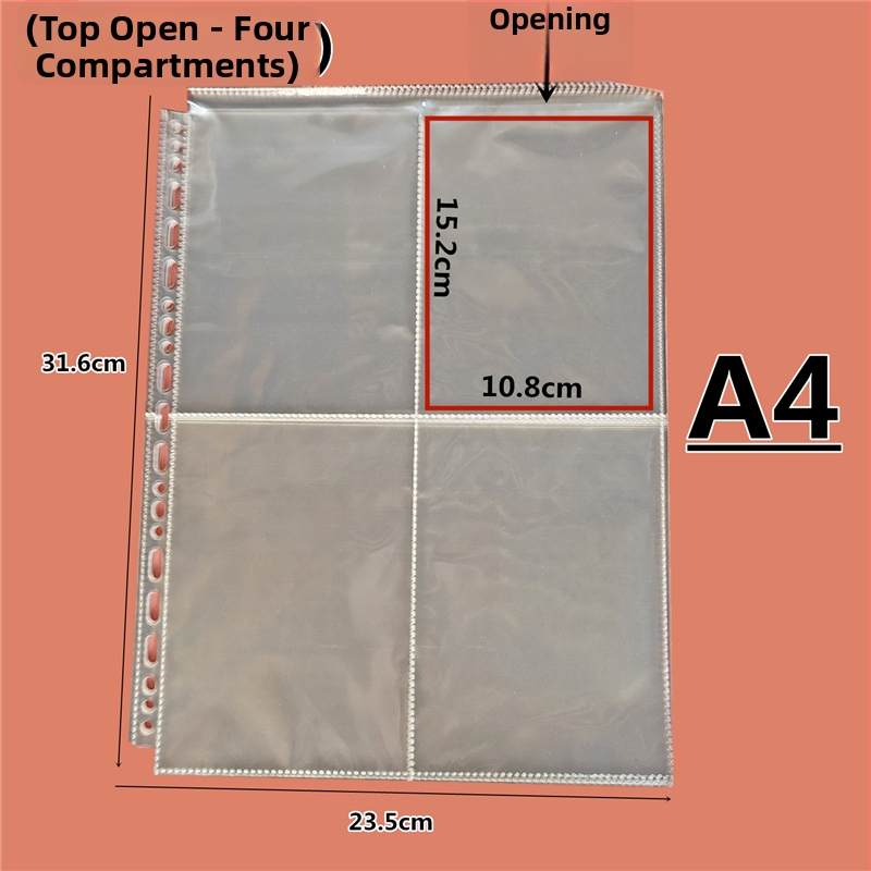 Geantă transparentă pentru carduri din PP, cu buzunare în grilă și compartimente interne, design sigilat