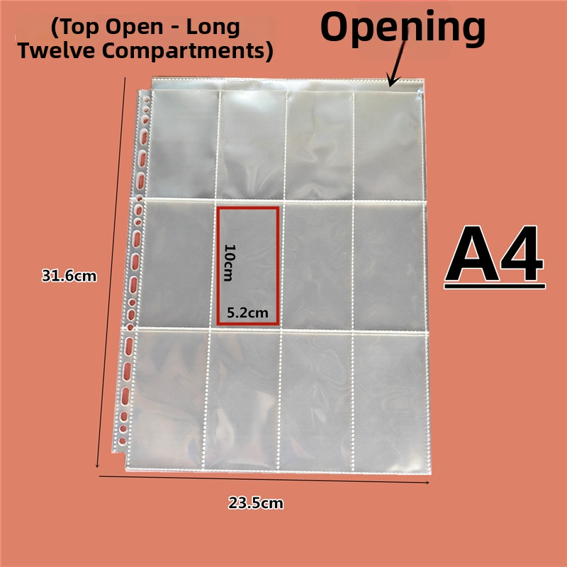 Geantă transparentă pentru carduri din PP, cu buzunare în grilă și compartimente interne, design sigilat