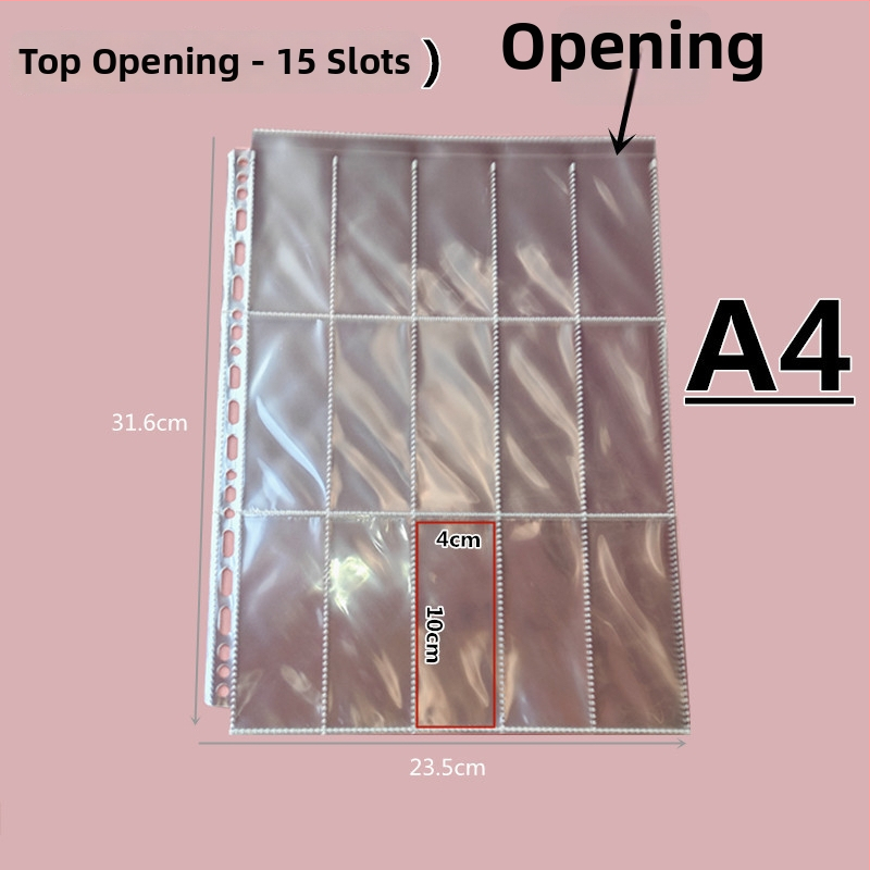 Geantă transparentă pentru carduri din PP, cu buzunare în grilă și compartimente interne, design sigilat