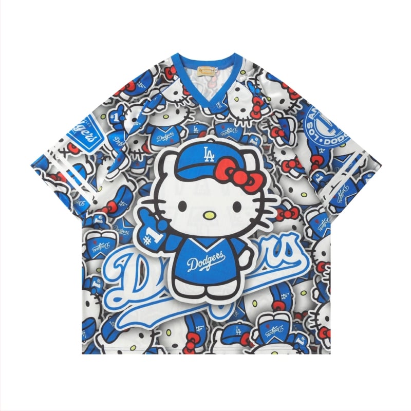 Tricou T cu guler rotund, mâneci scurte, 100% bumbac, croială lejeră, imprimeu abstract, pentru vară