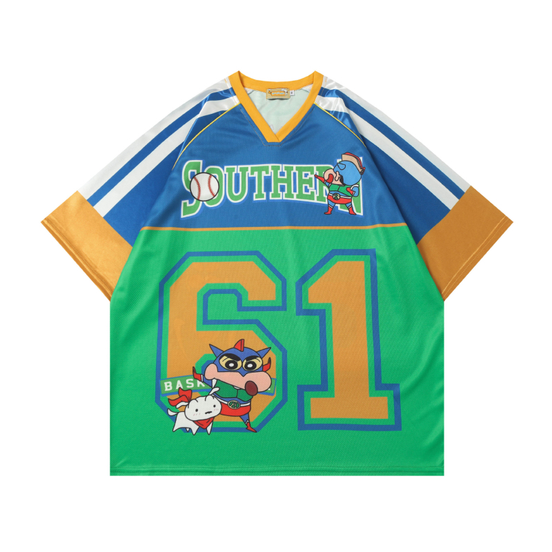 Tricou T cu guler rotund, mâneci scurte, 100% bumbac, croială lejeră, imprimeu abstract, pentru vară