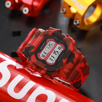 SKZBY ceas electronic cu cronograf și alarmă luminoasă, afișaj numeric, mișcare electronică 44N, rezistență la apă 10 m