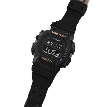 SKZBY ceas electronic cu cronograf și alarmă luminoasă, afișaj numeric, mișcare electronică 44N, rezistență la apă 10 m