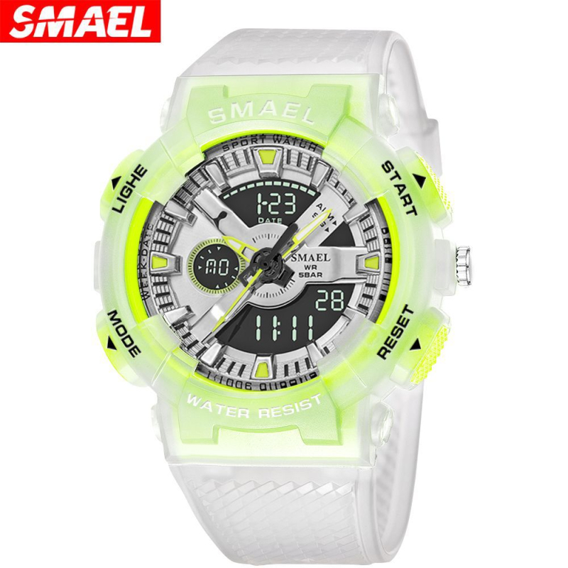 SMAEL 8006 Diákóra — Analóg-digitális kijelző, 50m vízálló, Műanyag tok, PU szíj, Elektronikus szerkezet